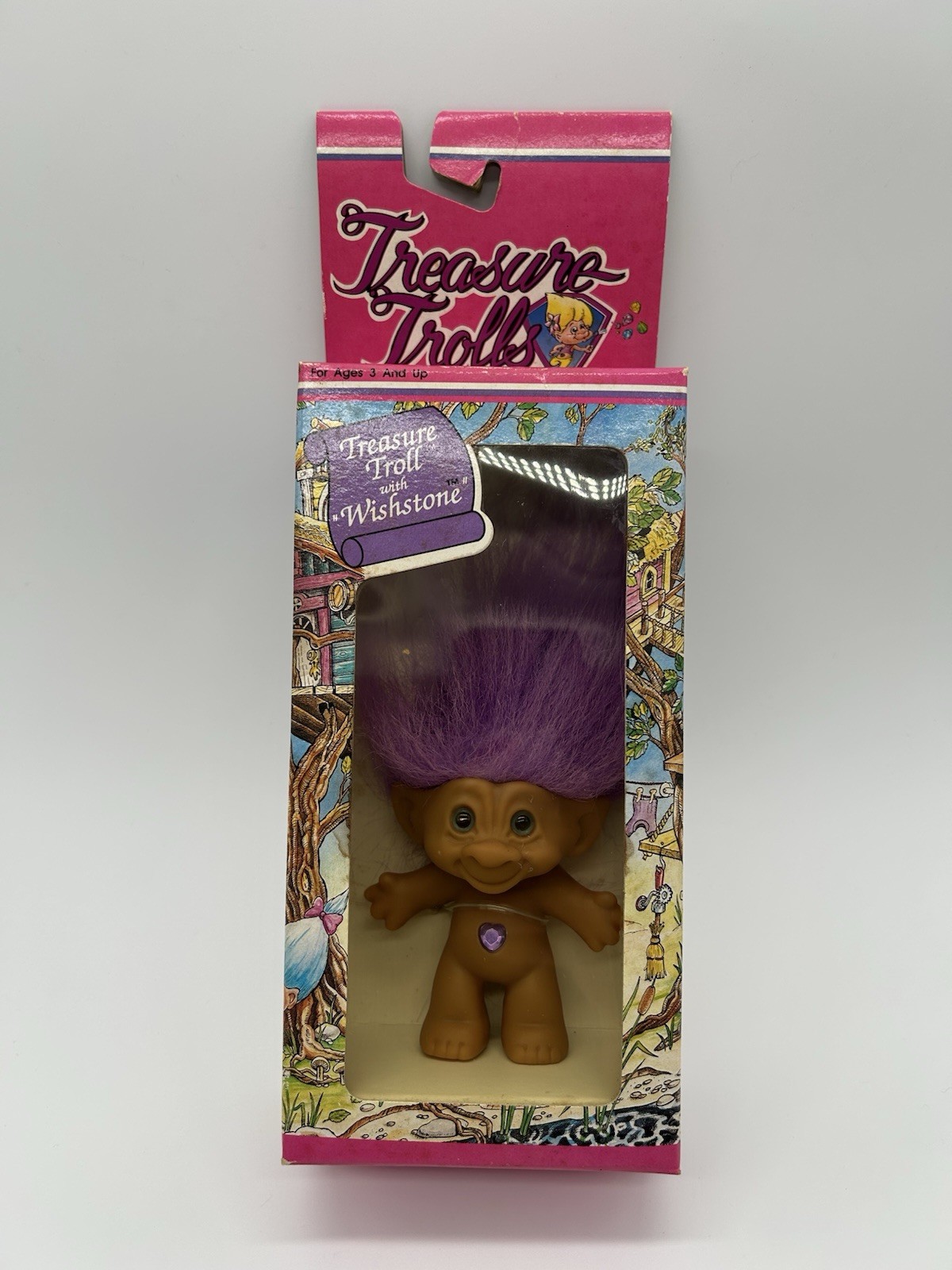Treasure Trolls With Wishstone Purple Hair Ace Novelty New In Box