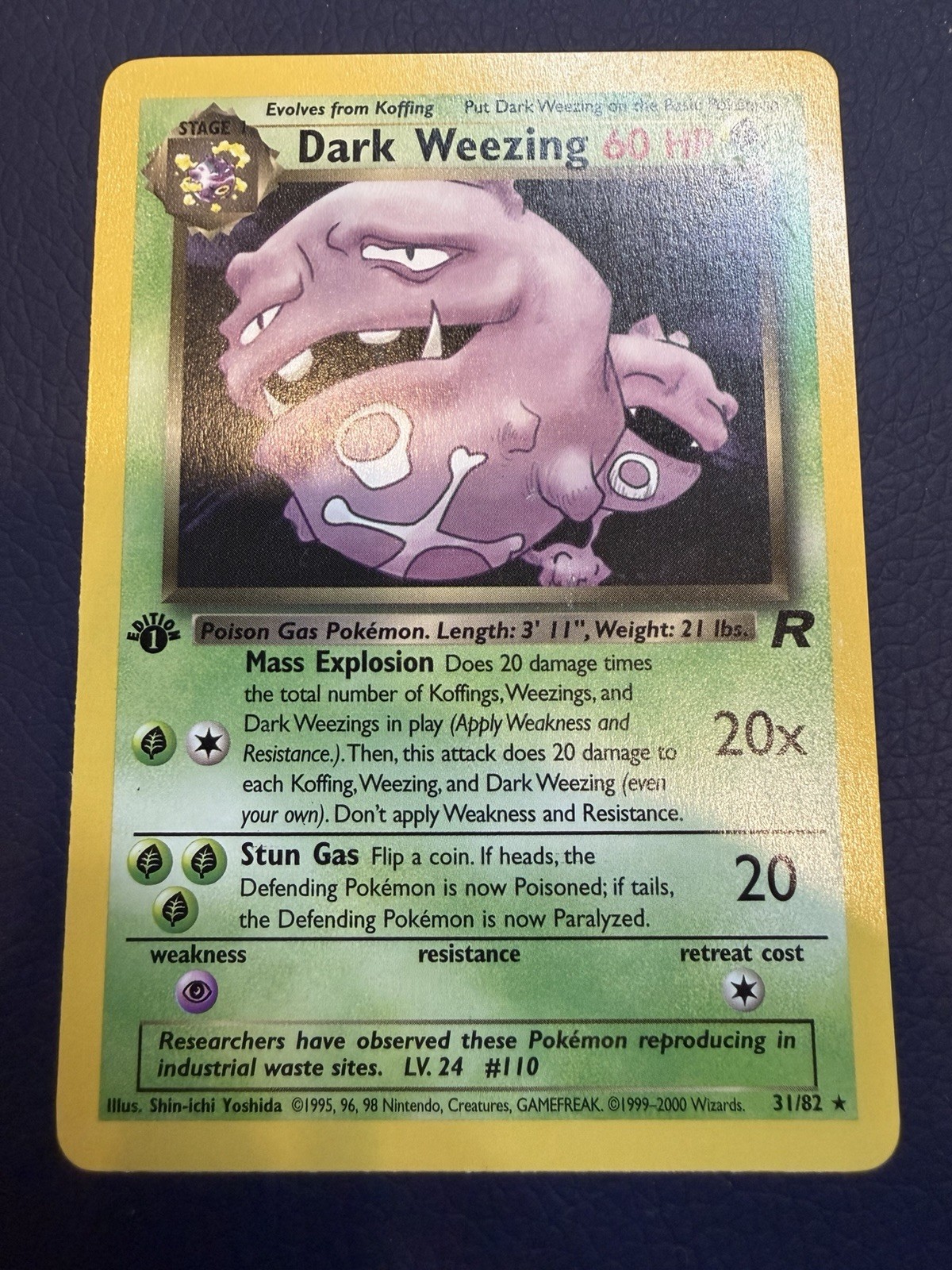 Dark Weezing 31/82 Team Rocket 1st Edition Rare Pokemon Card Dark Weezing 31/82 Team Rocket 1st Edition Rare Pokemon Card