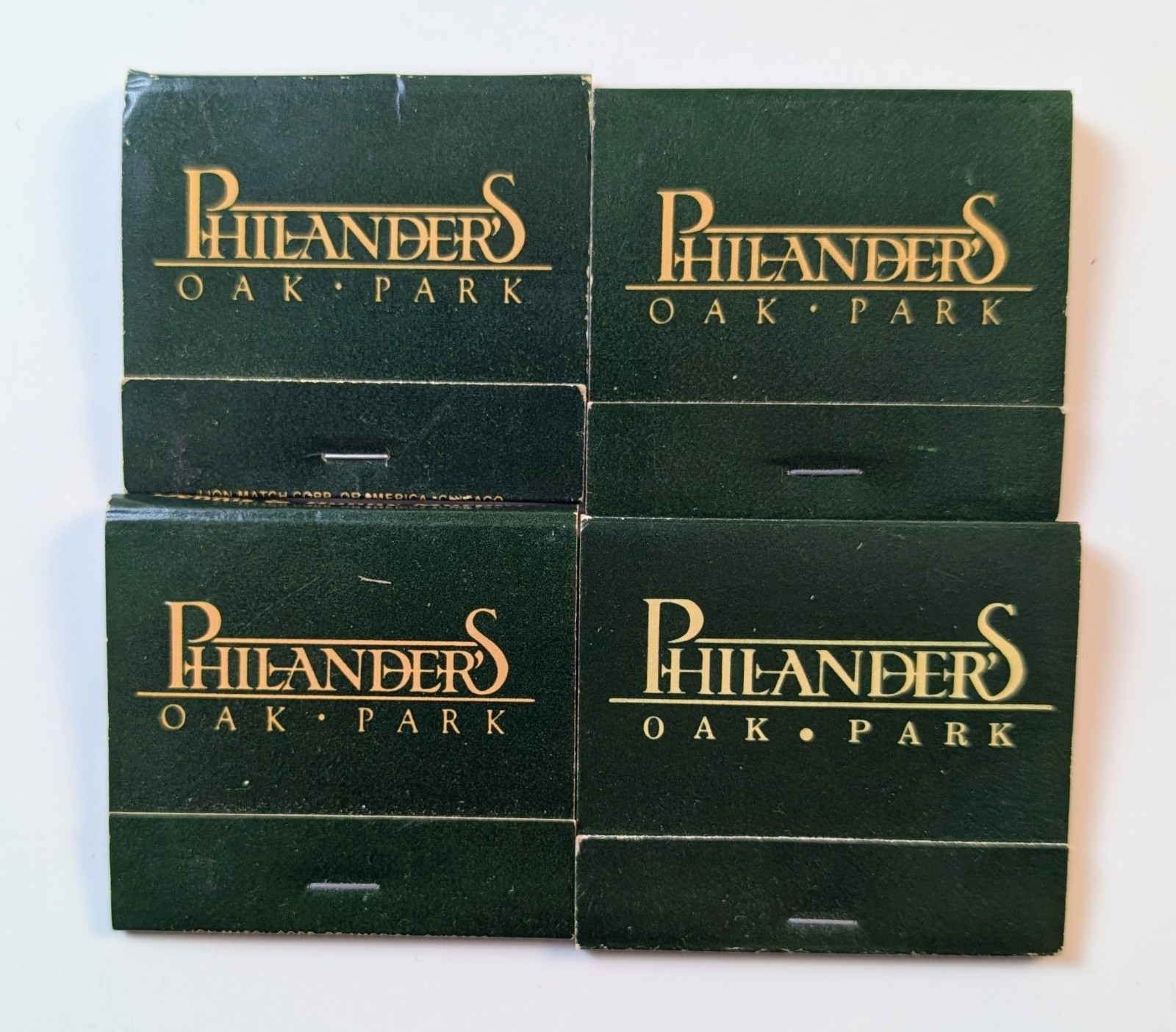 Vintage Philander's Oak Park IL Restaurant Matches Lot of 4 Matchbooks Full