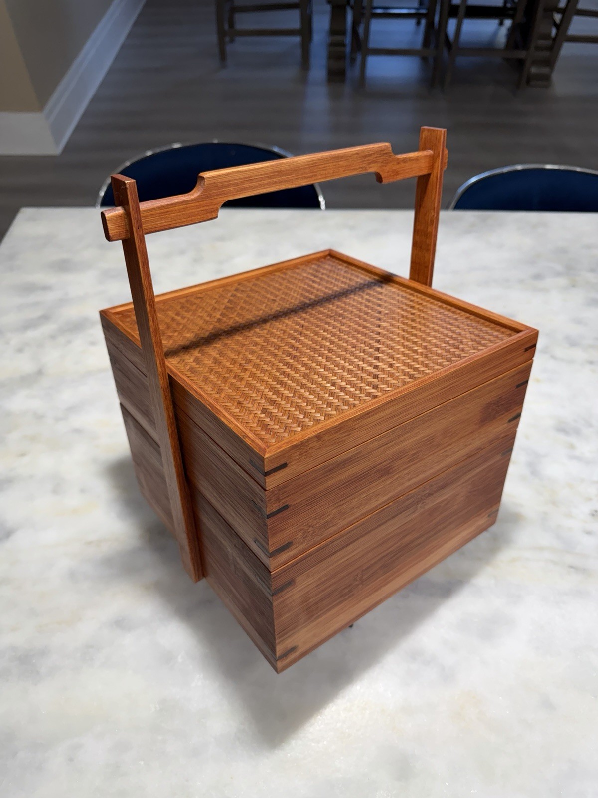 Square Tea Ware Wooden Storage Box