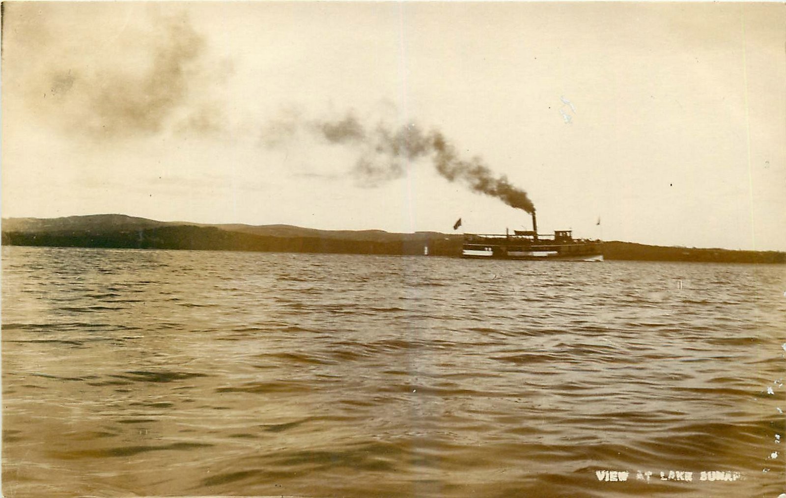 c1910 Lake Sunapee New Hampshire Steamboat RPPC Postcard 25-8252