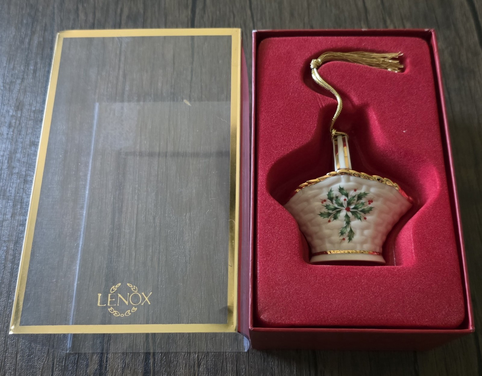 Lenox Holiday Basket Christmas Ornament In Box VERY NICE
