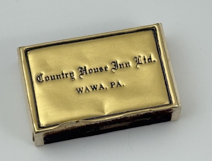 Vtg Country House Inn Ltd Wawa PA Souvenir Matchbox Cover Advertising Restaurant