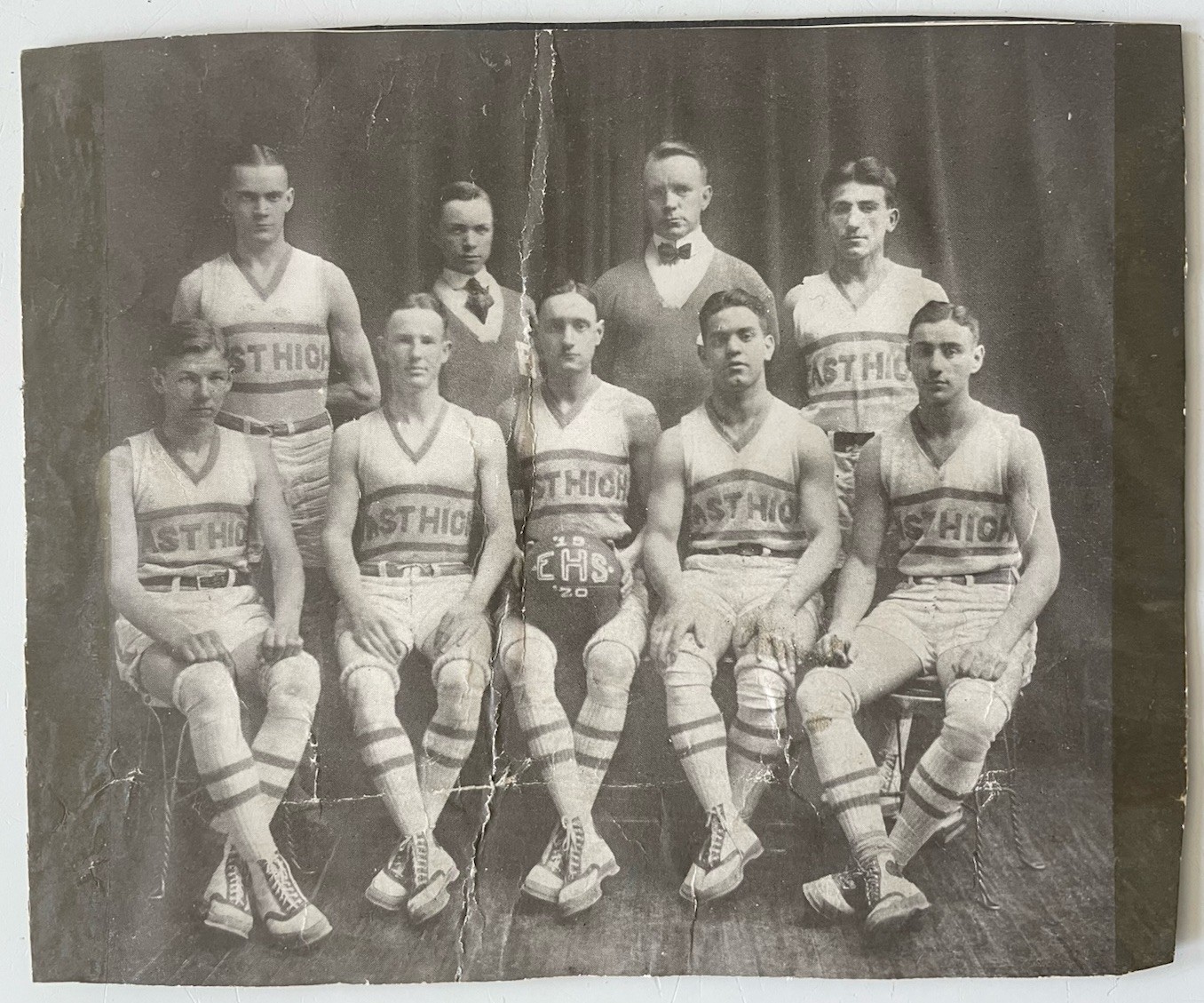 Antique Photo Rochester New York East High School Basketball Team 1919 1920