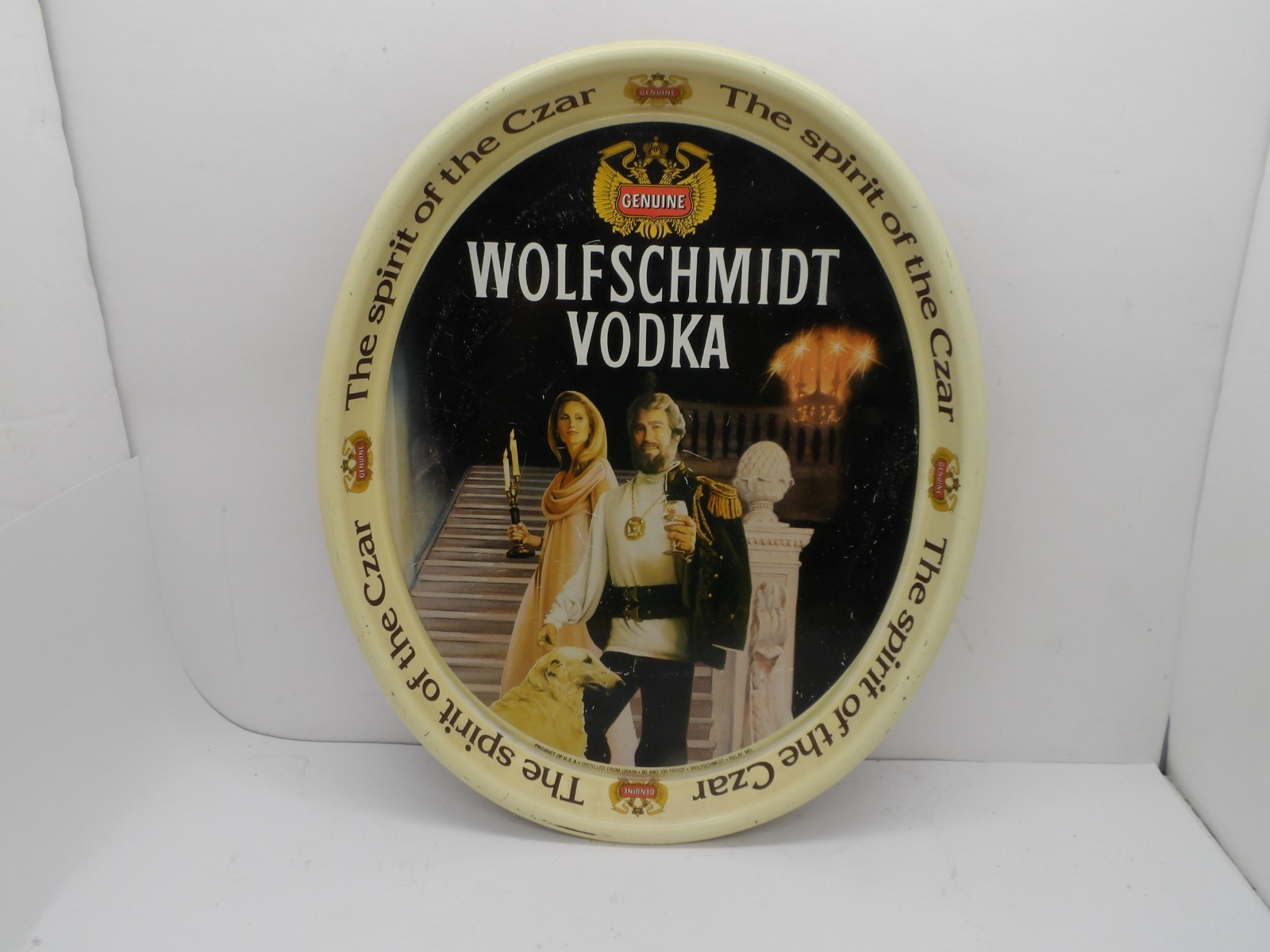 Vtg Wolfschmidt Vodka: The Spirit of the Czar Metal Advertising Tray