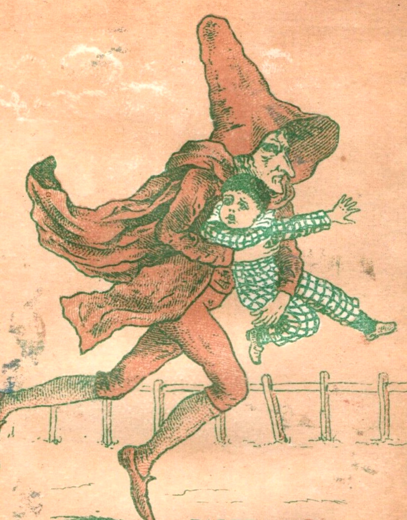 1870s-80s Odd Weird F.T. Howell & Co. Evil Witch Gypsy Child Napper F198