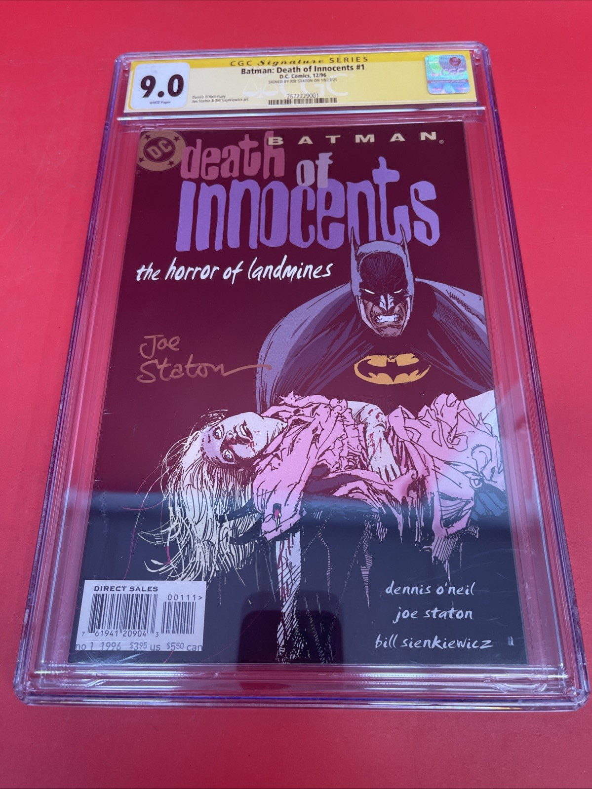 Batman Death of Innocents #1 CGC 9.0 SS Signed Joe Staton 1996 DC Comics