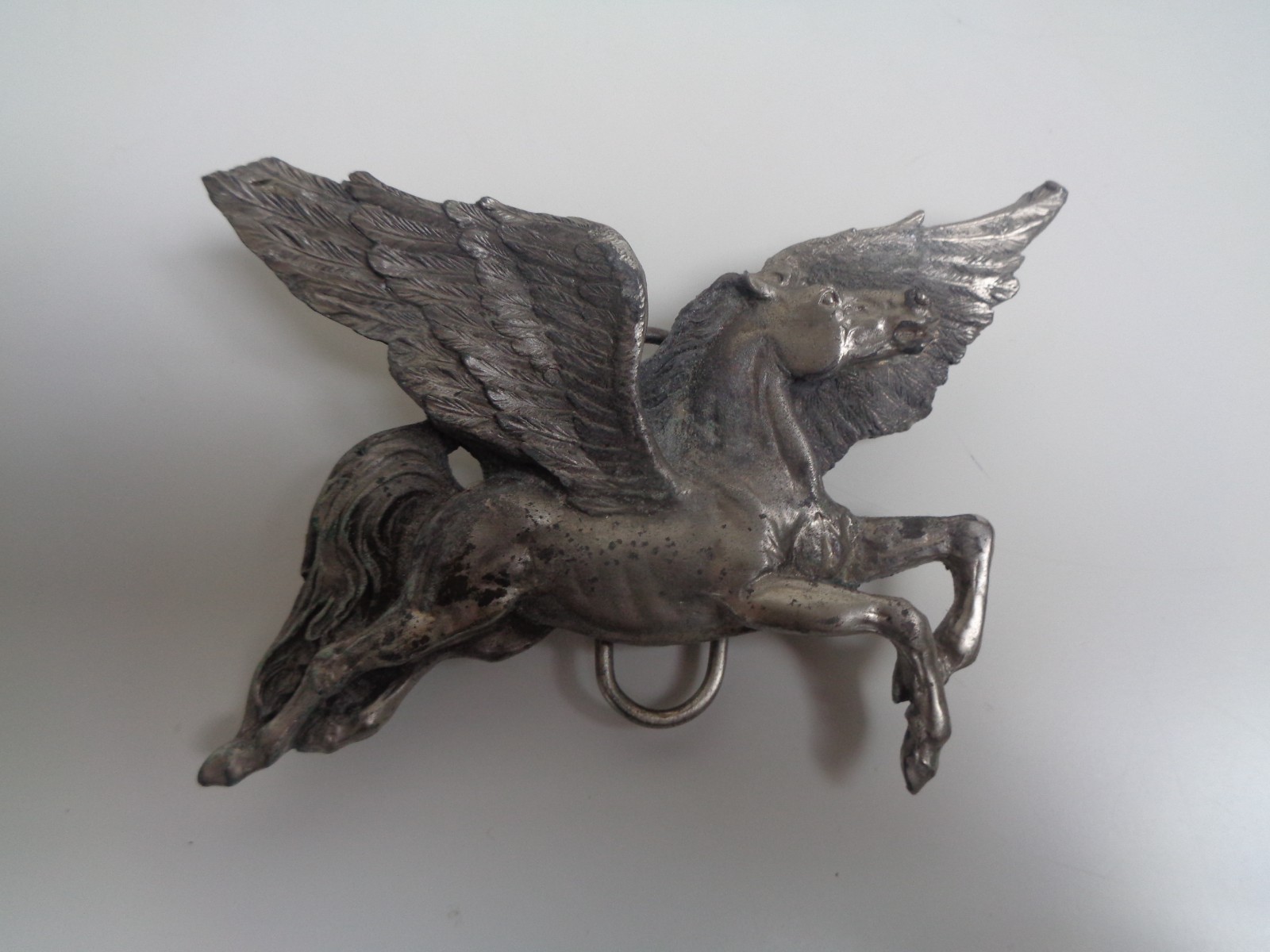 Vintage 1981 Bergamot Pegasus Winged Horse Pewter Toned Mythology Belt Buckle