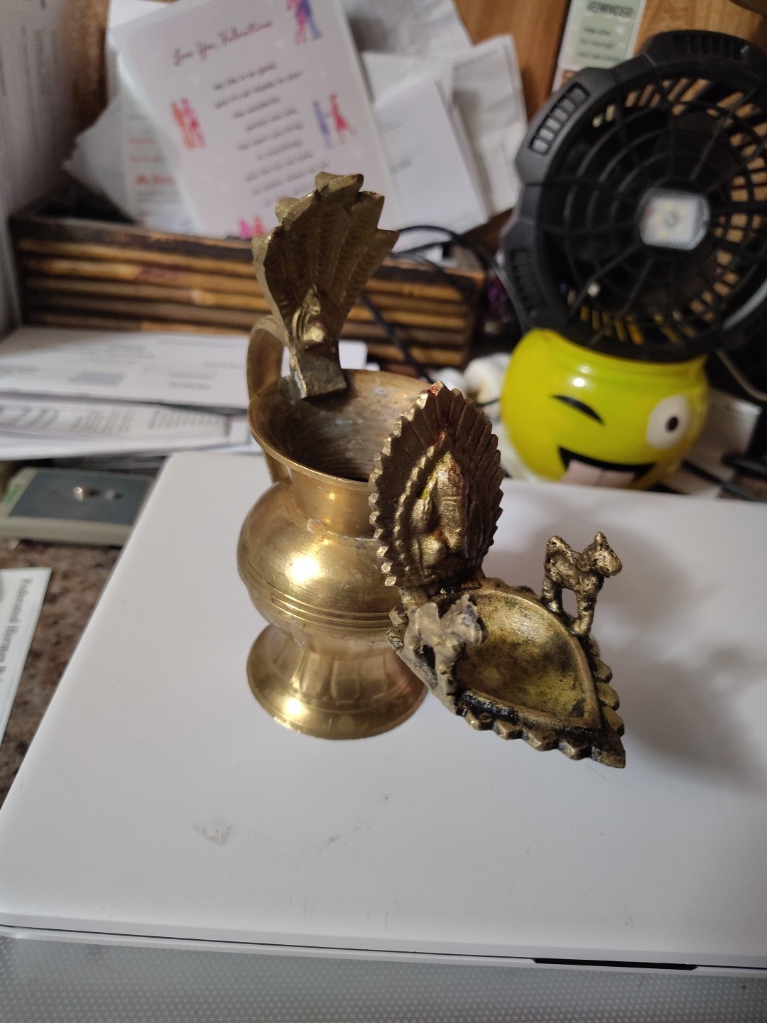 BEAUTIFUL ANTIQUE GANESH NAGAS BRASS OIL LAMP VASE SEKUNDA NEPALESE Hindu Tibet BEAUTIFUL ANTIQUE GANESH NAGAS BRASS OIL LAMP VASE SEKUNDA NEPALESE Hindu Tibet