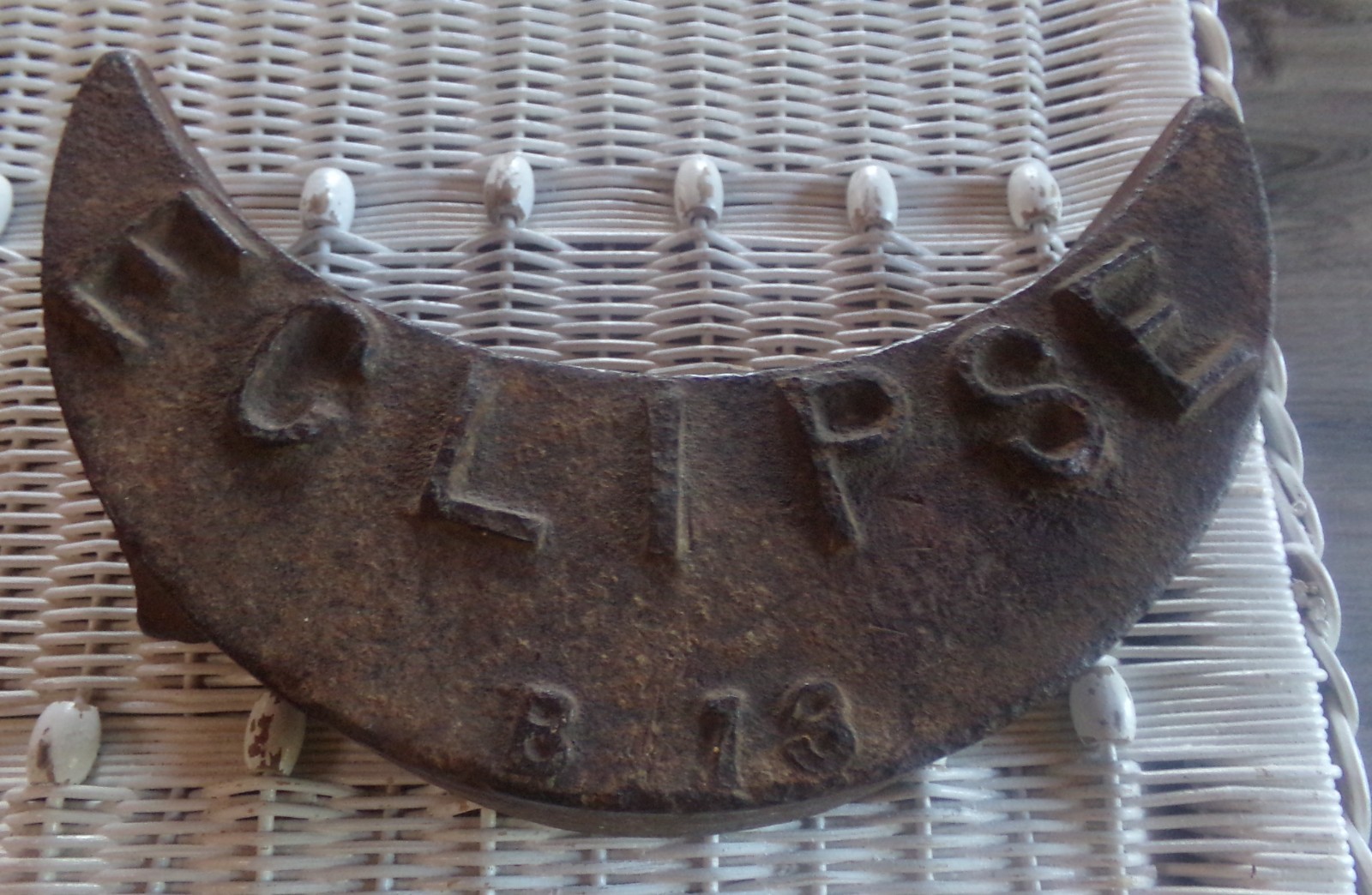 Antique Eclipse Cast Iron Crescent Moon B13 Windmill Weight 25lb  Rare