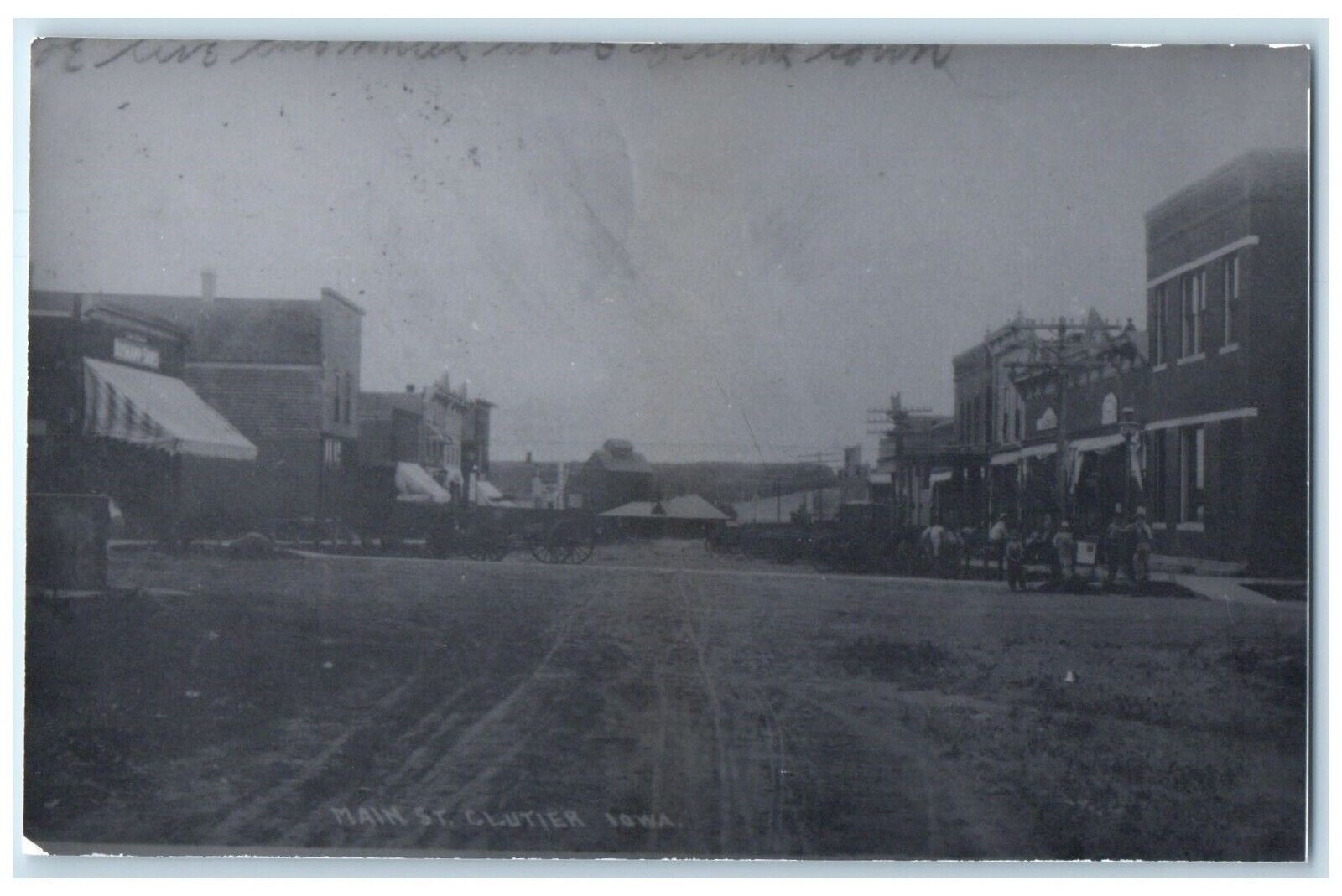 c1960\'s Main St Clutier Iowa IA Vintage Train Depot Station RPPC Photo Postcard