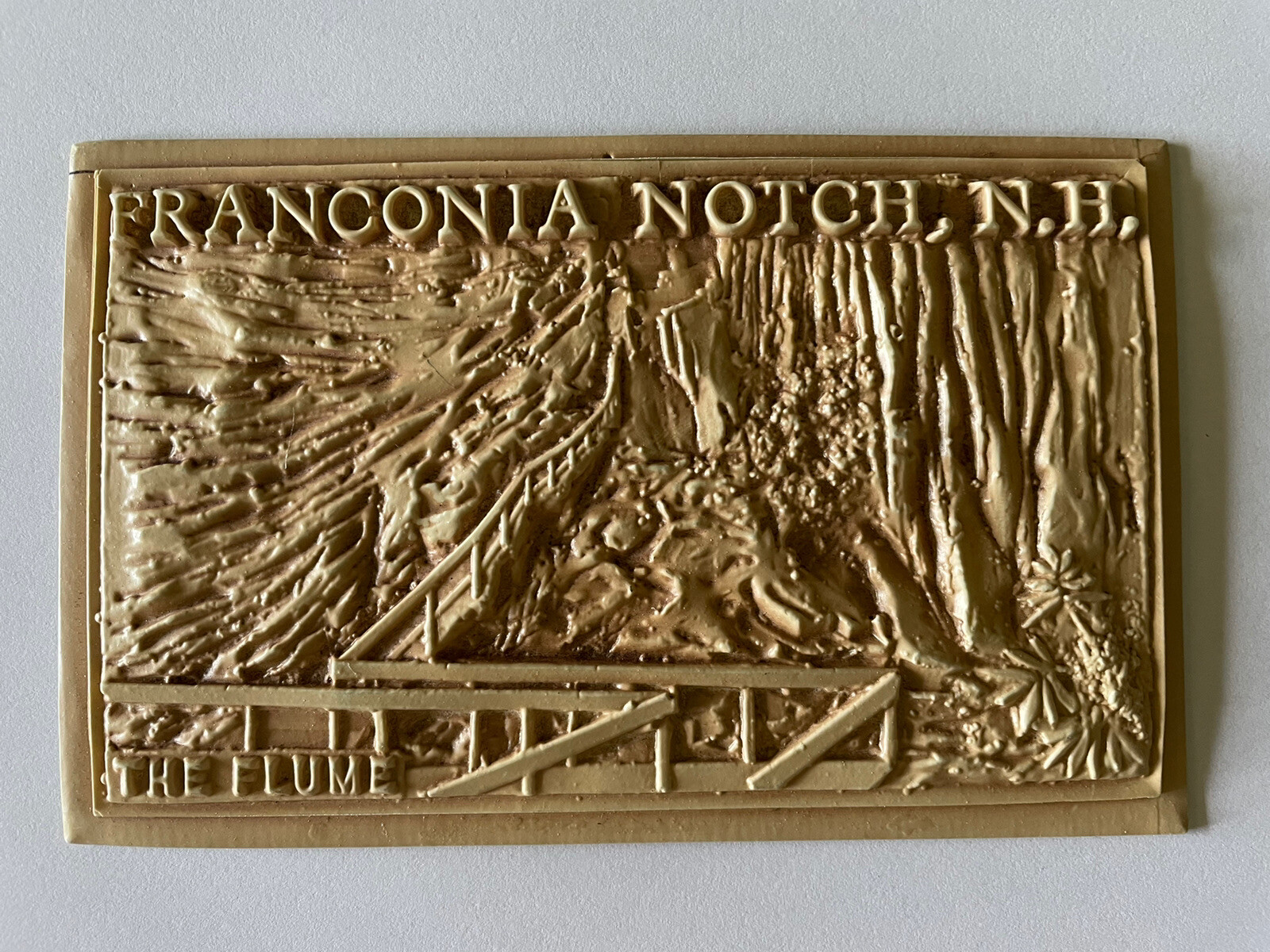 Vintage Franconia Notch NH Flume 3D Plastic Postcard 
