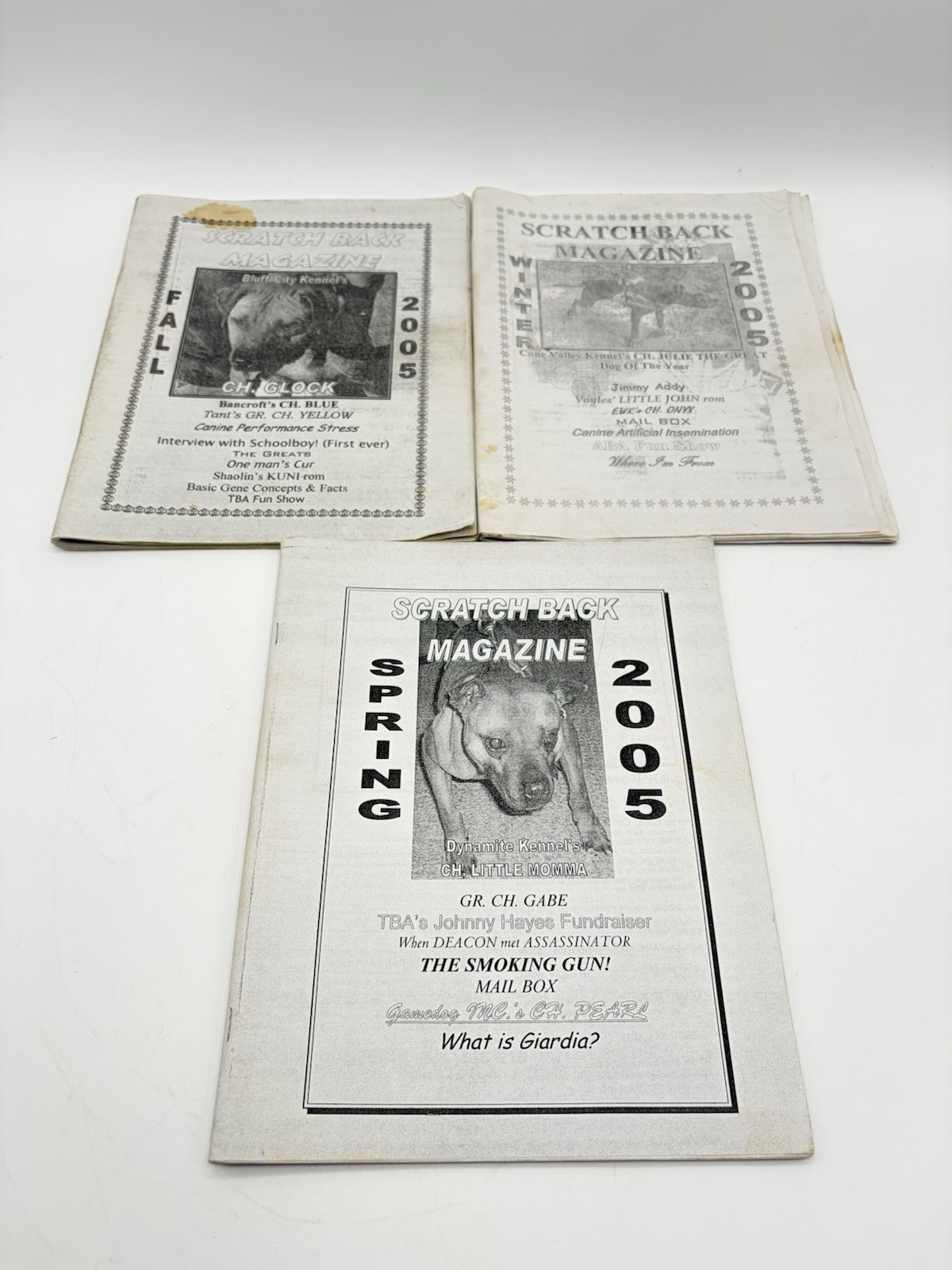 3 Scratch Back Magazine 2005 Spring Fall Winter Pit Bull APBT Gamedog CH Blood