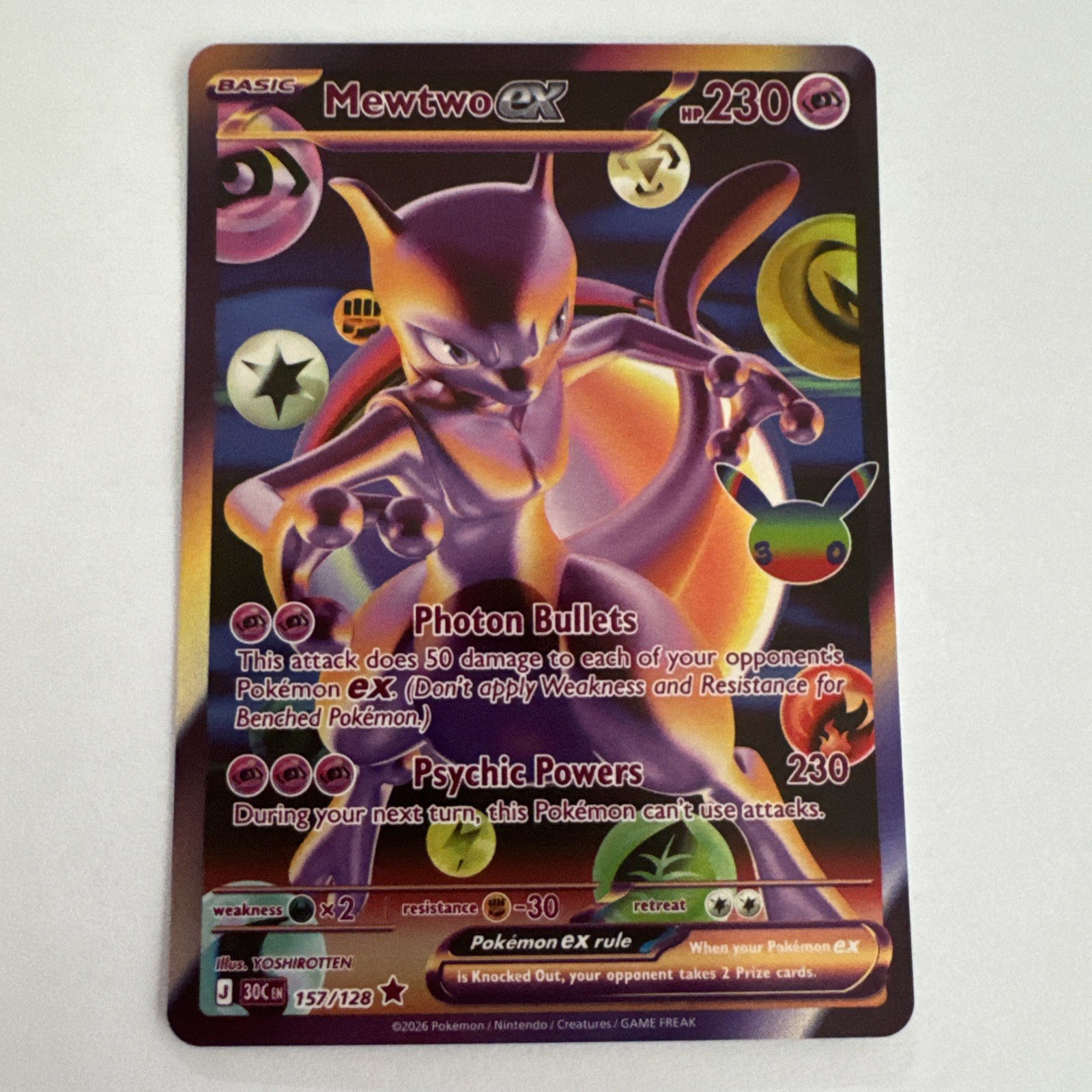 Pokémon TCG Mewtwo ex 157/128 30th Anniversary Full Art Future Rare