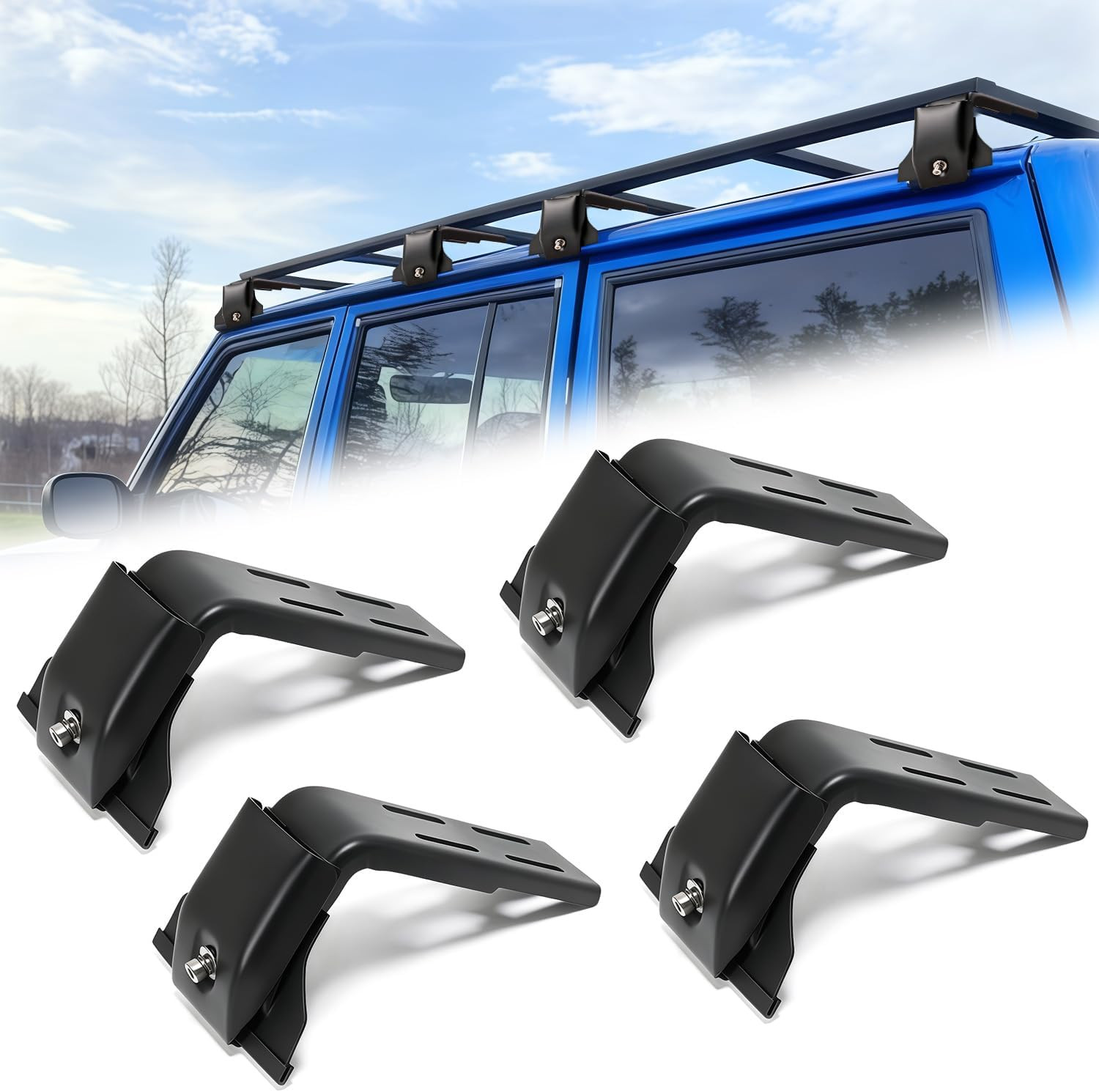 Gutter Mount Roof Rack Brackets for Jeep with Rain Gutters