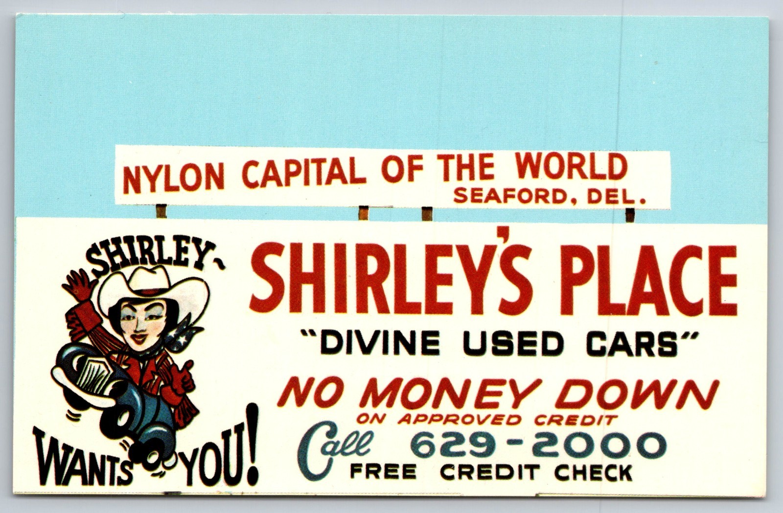 Seaford Delaware Shirley\'s Place near Dupont\'s Nylon Factory S Dual Hwy Postcard