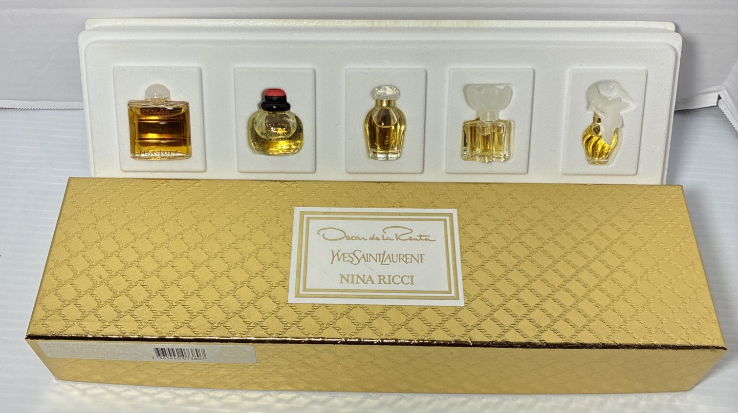 Vintage 90’s Mini Perfume Set YSL Opium Paris Oscar De La Renta Nina Ricci
