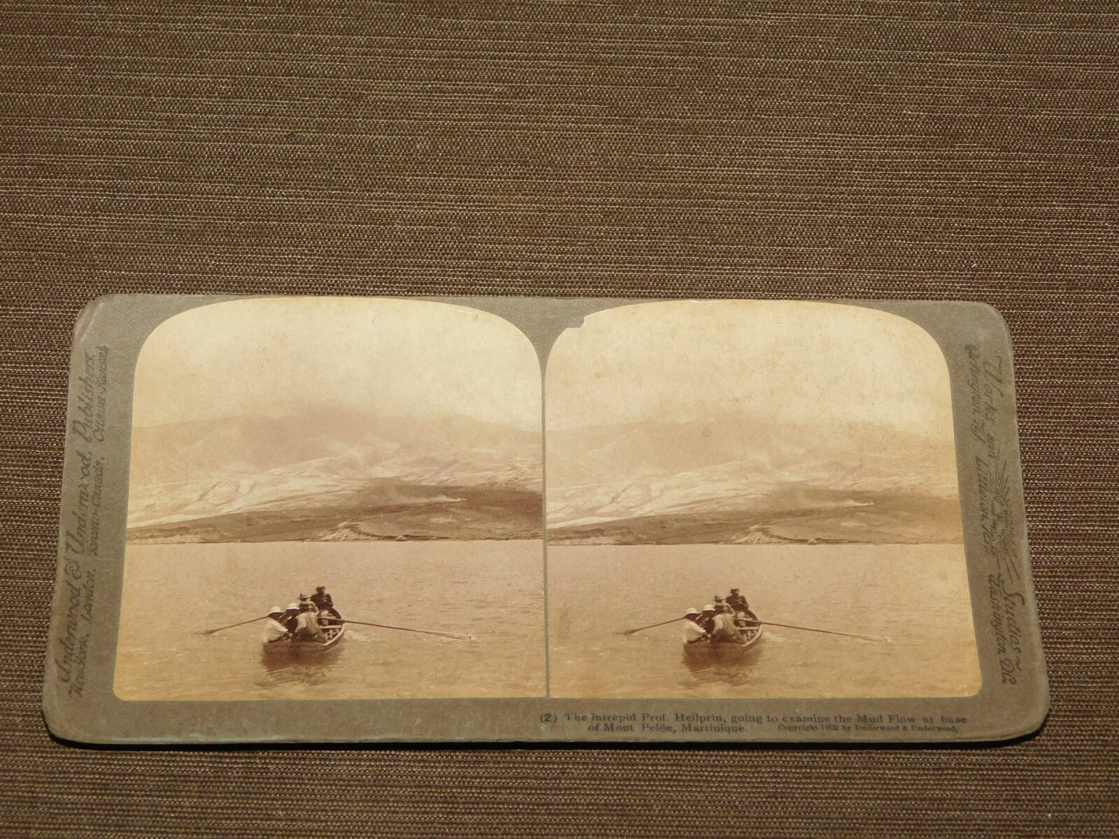 VINTAGE CAMERA STEREOVIEW STEREOSCOPE CARD 1902 HEILPRIN MONT PELEE MARTINIQUE