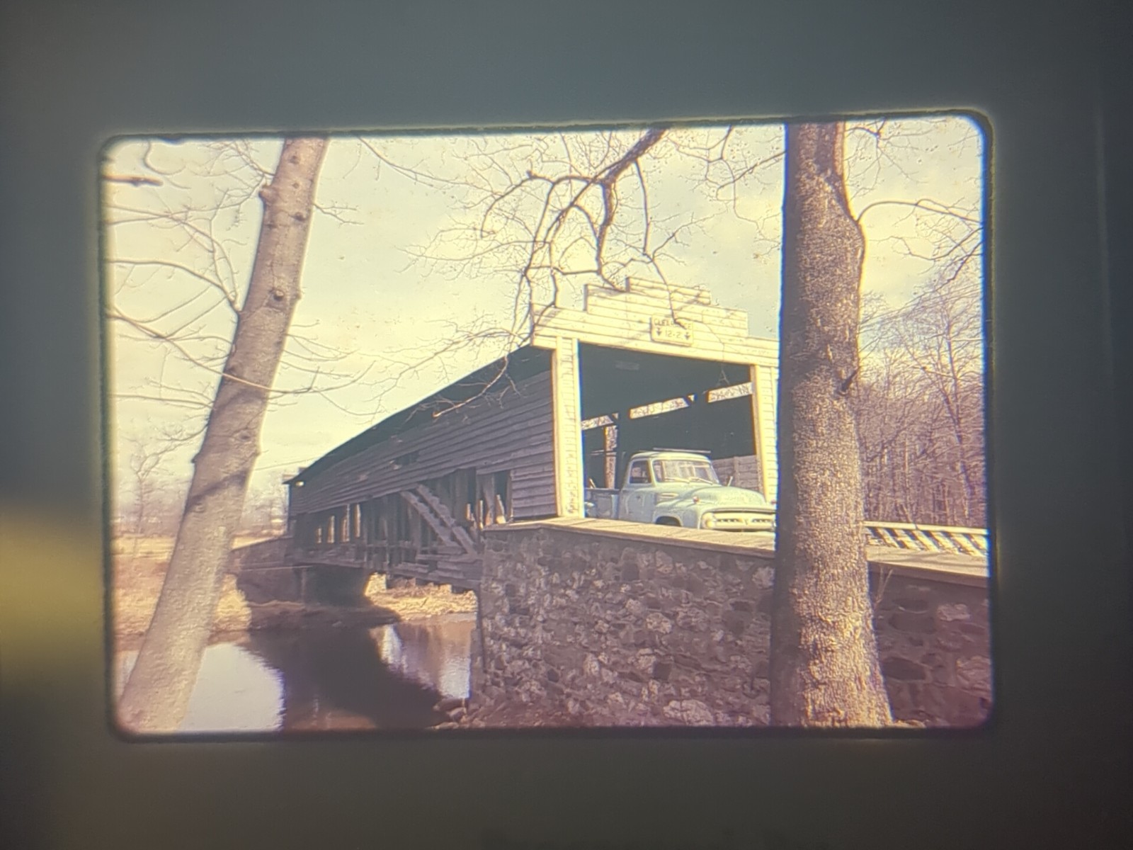 Original Slide Sheeder Hall Covered Bridge (1850) Chester County PA 1960s