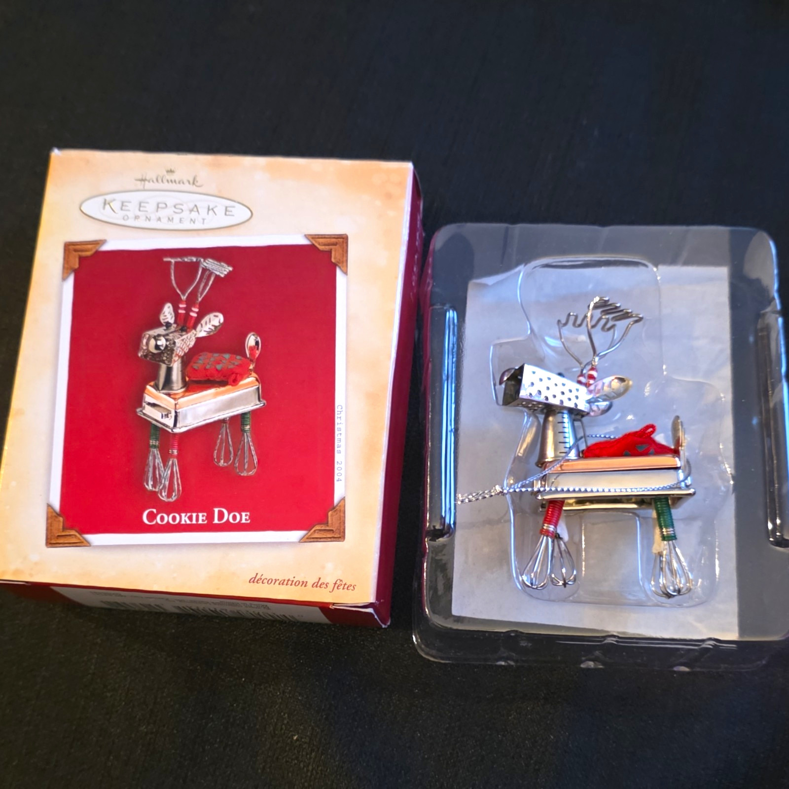 Hallmark Keepsake Cookie Doe Christmas Hanging Ornament Metal Multicolor 2004