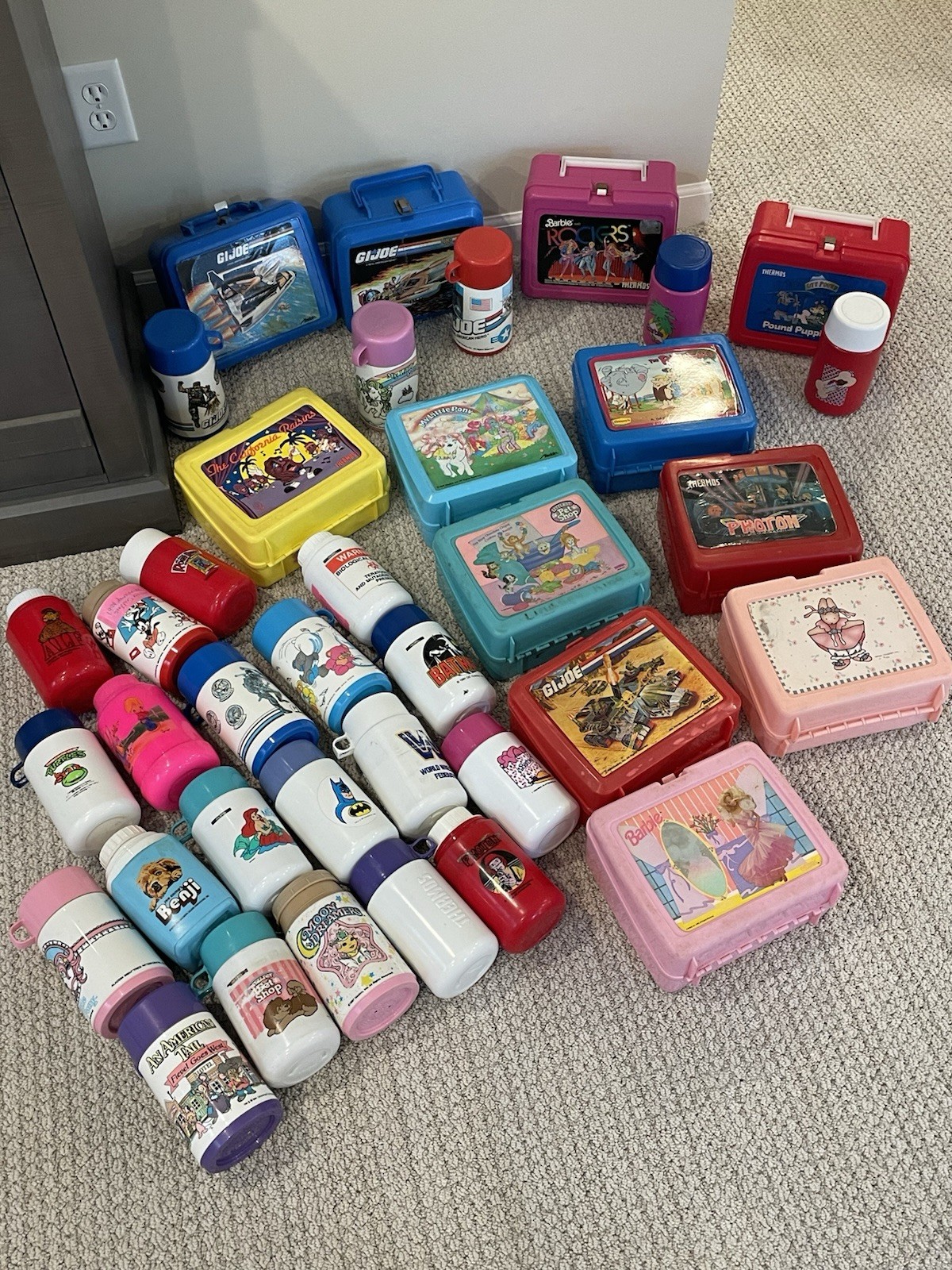 Vintage Estate Plastic Lunchbox Lot Collection, GI Joe, Barbie, Batman Vintage Estate Plastic Lunchbox Lot Collection, GI Joe, Barbie, Batman