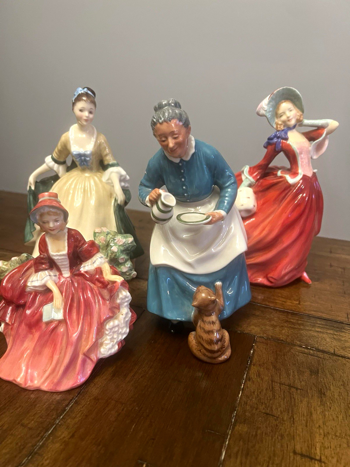 Royal Doulton Figurines Lot 4 Autumn Breezes, Lydia, Elegance, The Favourite