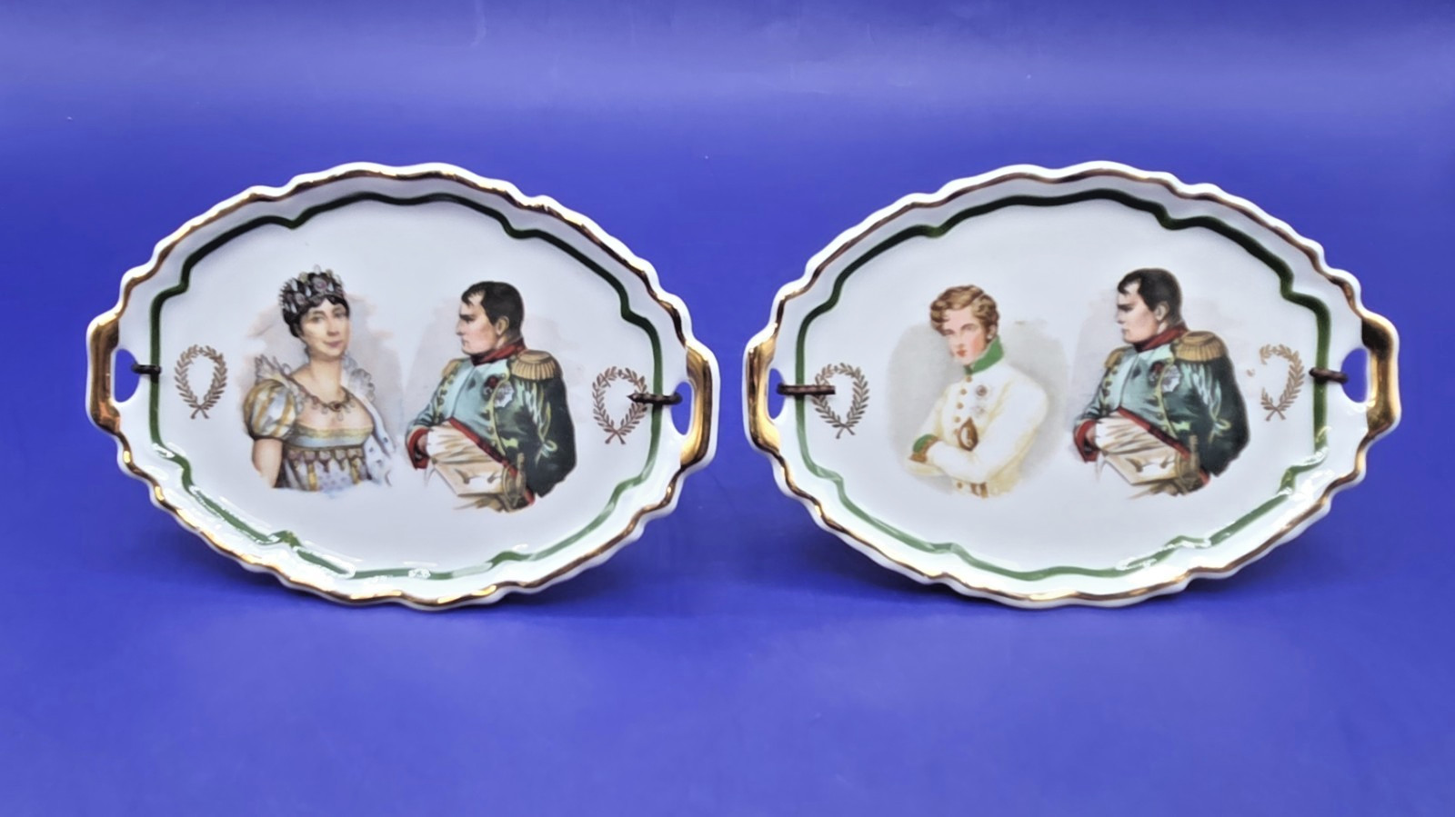 Antique Elite Limoges Napoleon Josephine Napoleon II Portrait Plaques Pair