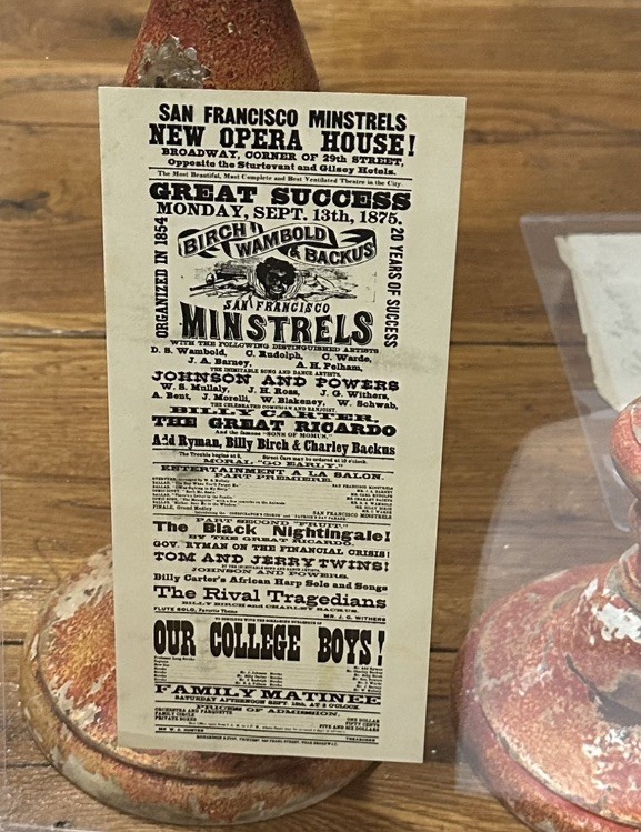 Rare Original 1875 San Francisco Minstrels Theater Broadside Poster - Mint