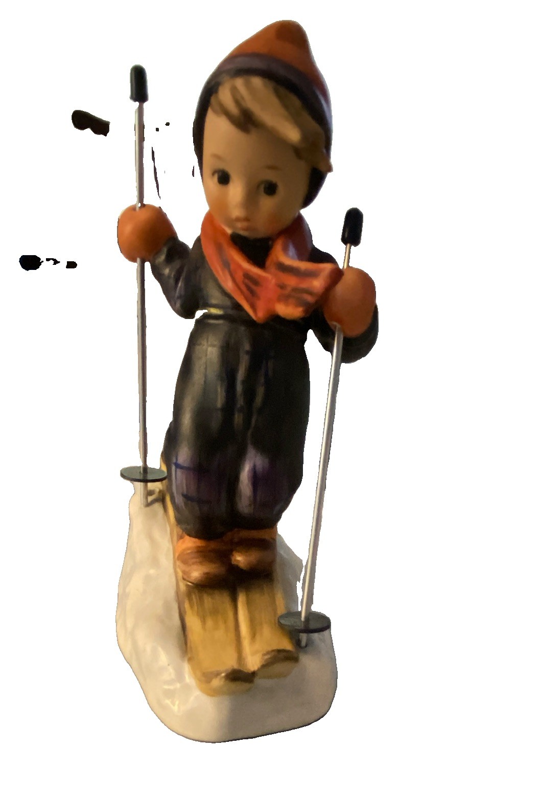 Goebel Hummel Figurine #59 \'Skier\' TM6 5 1/2” Metal Poles