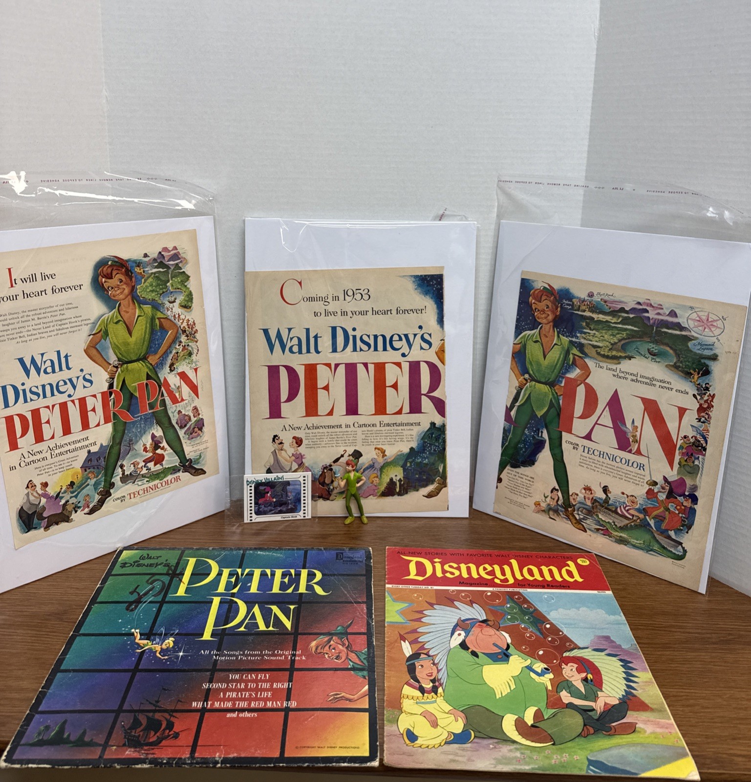 Vintage 1953 Disney Peter Pan Magazine Ad Large 21x13 Walt Disney Movie Ad Lot