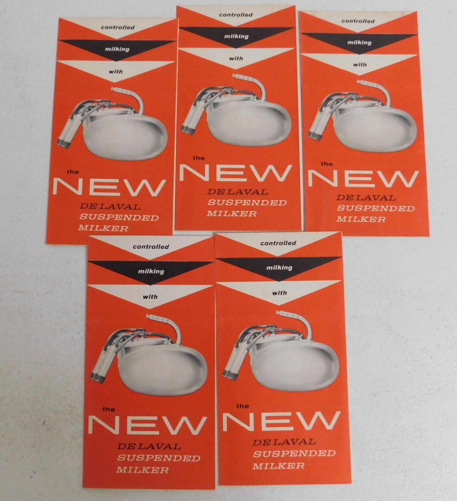 5 Vintage DELAVAL Suspended milker Brochures