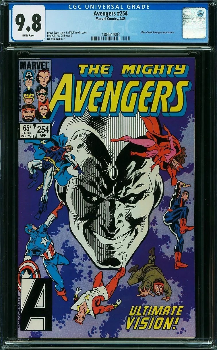 Avengers 254 CGC 9.8 White Pages 1985 West Coast Avengers Vision Key Avengers 254 CGC 9.8 White Pages 1985 West Coast Avengers Vision Key