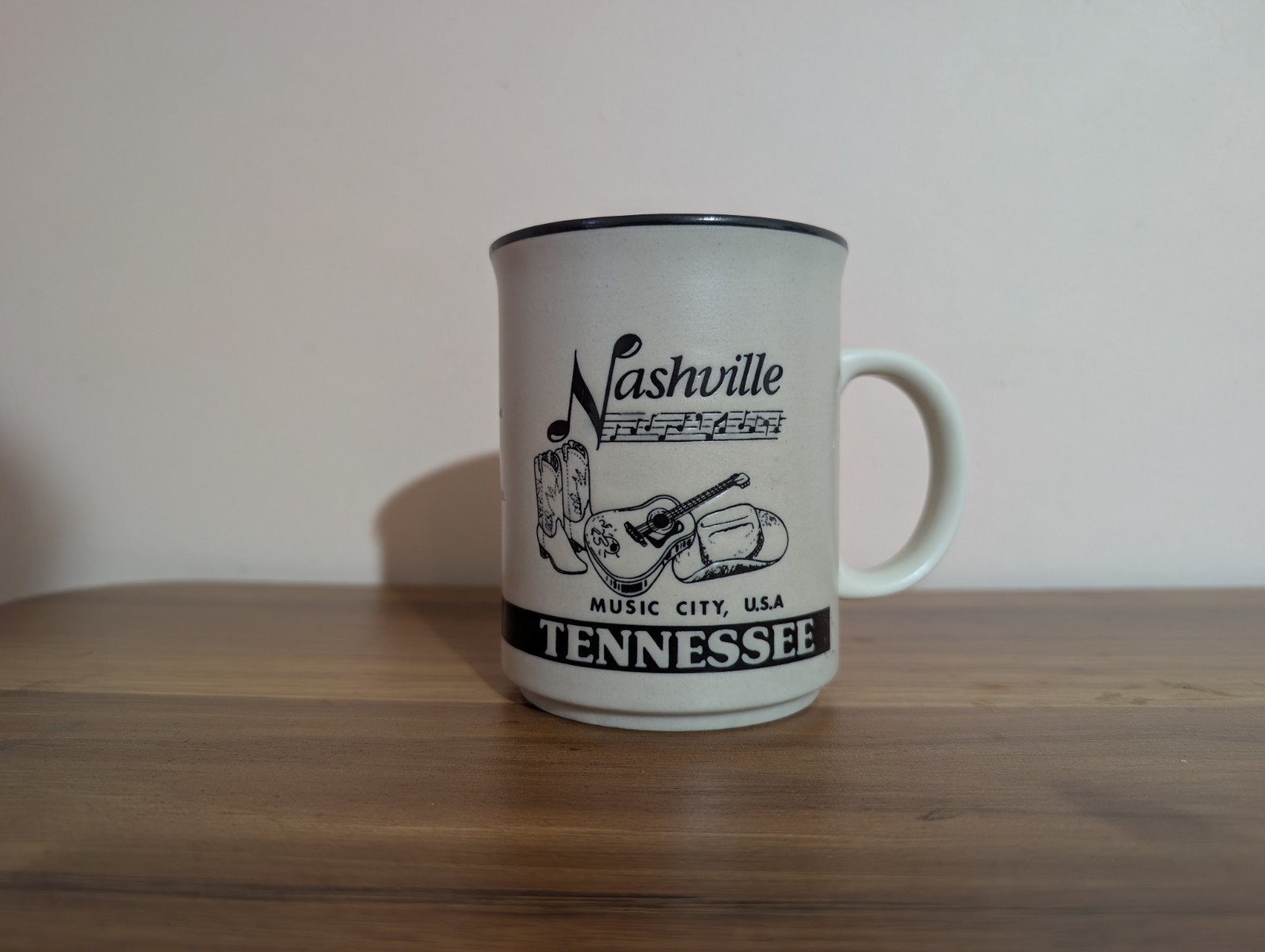 Nashville Tennessee Music City U.S.A. Souvenir Coffee Mug Gray Blue Interior