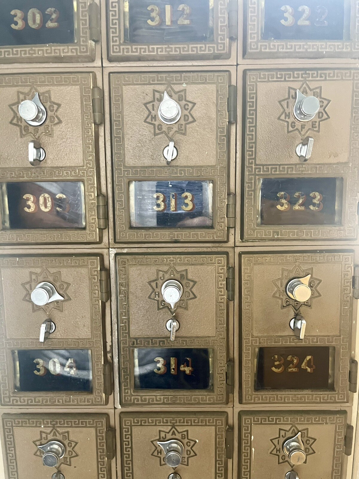 Rare Vintage Small USPS Post Office Brass Box Door With Combination