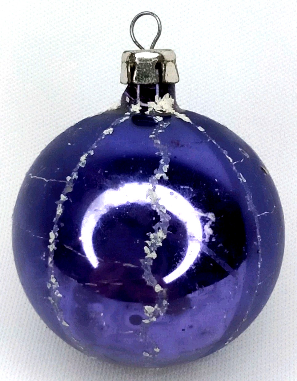 Vintage 1950s Fantasia Purple Mica Stencil Christmas Ornament Made In Poland
