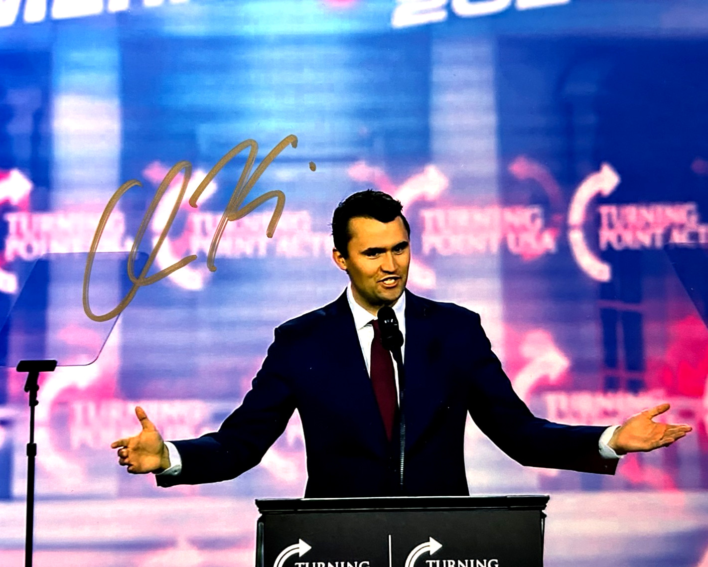 CHARLIE KIRK Signed Original Autograph 8x10\