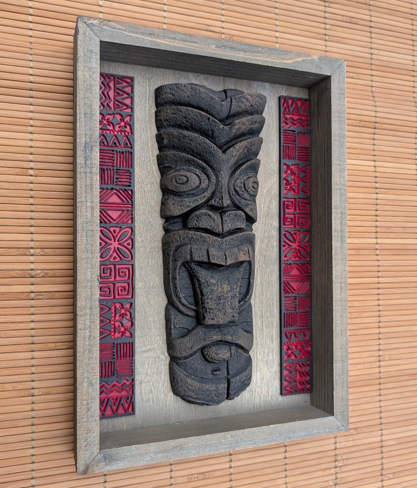 Tiki Mask with Tongue Wall Hanging Art —MCM Polynesian Pop Decor Tiki Statue Mug Tiki Mask with Tongue Wall Hanging Art —MCM Polynesian Pop Decor Tiki Statue Mug