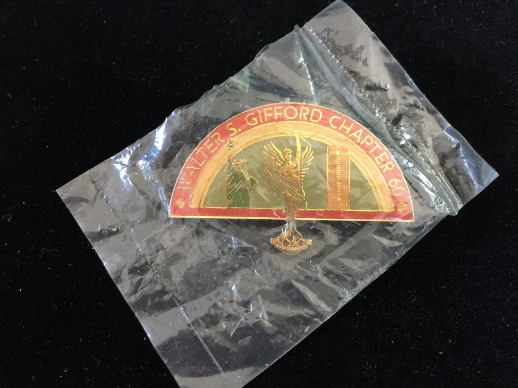Vintage Walter S Gifford Chapter 60 Gold Tone Enamel Lapel Pin