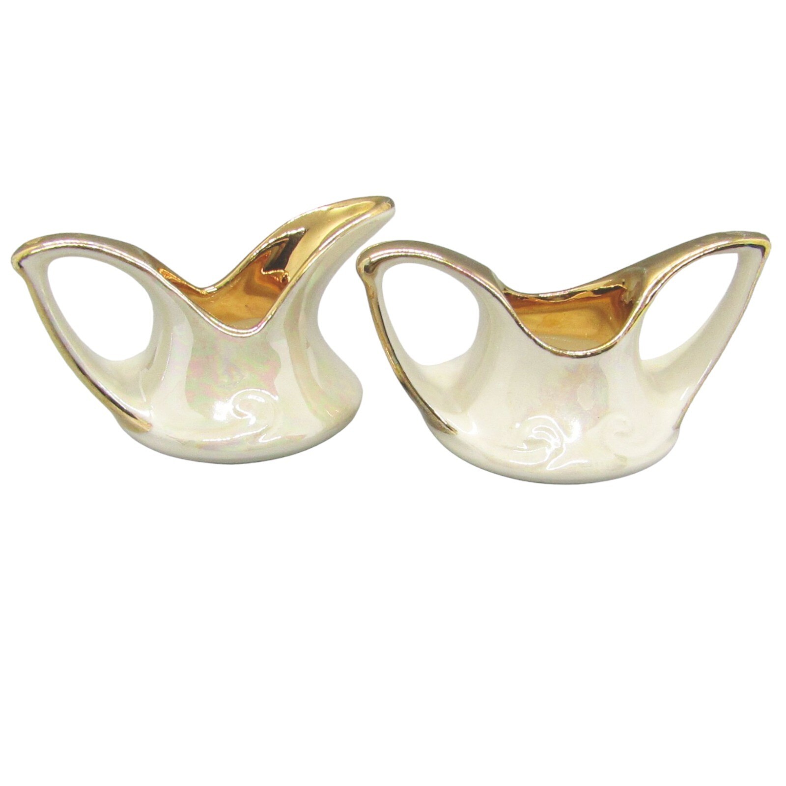 Vintage Pearl China Luster Ware Mini Cream and Sugar Bowl Set