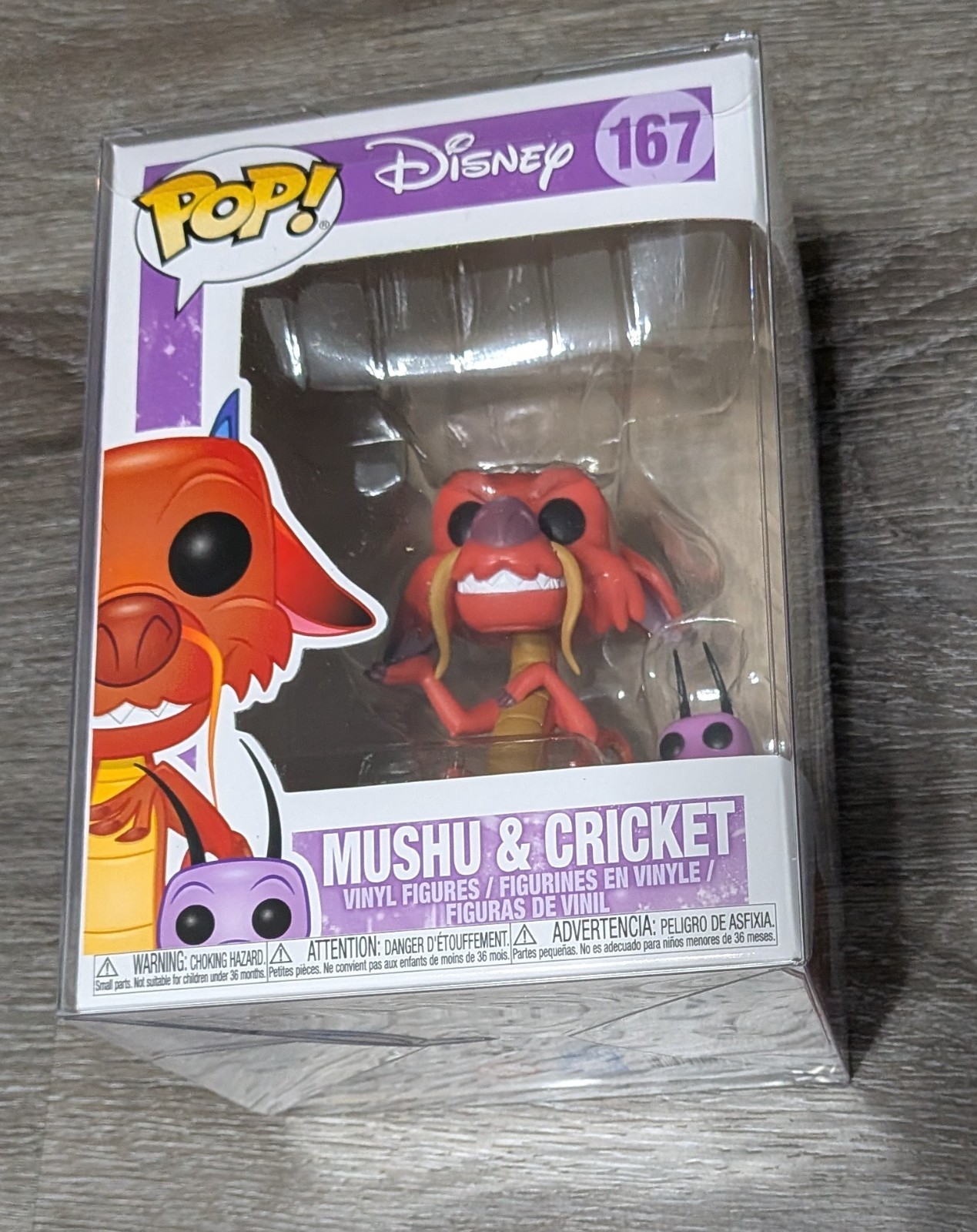 Funko Pop Disney: Mulan Mushu and Cricket #167 Vinyl Figure with Protector