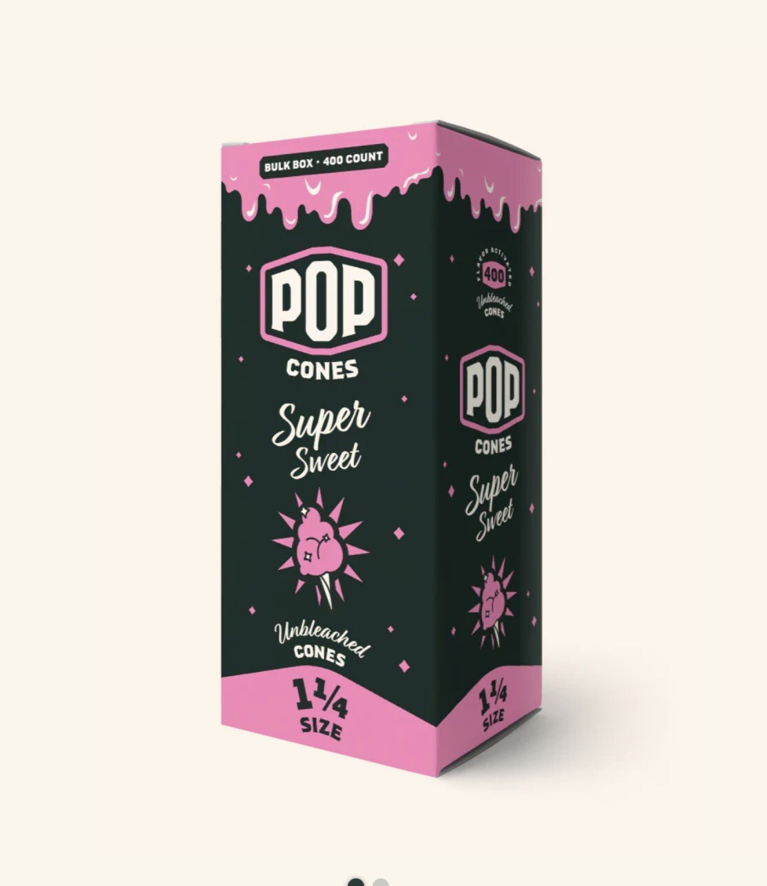 POP Cones - Super Sweet - Unbleached Cones - 1  1/4 - Case Of 400