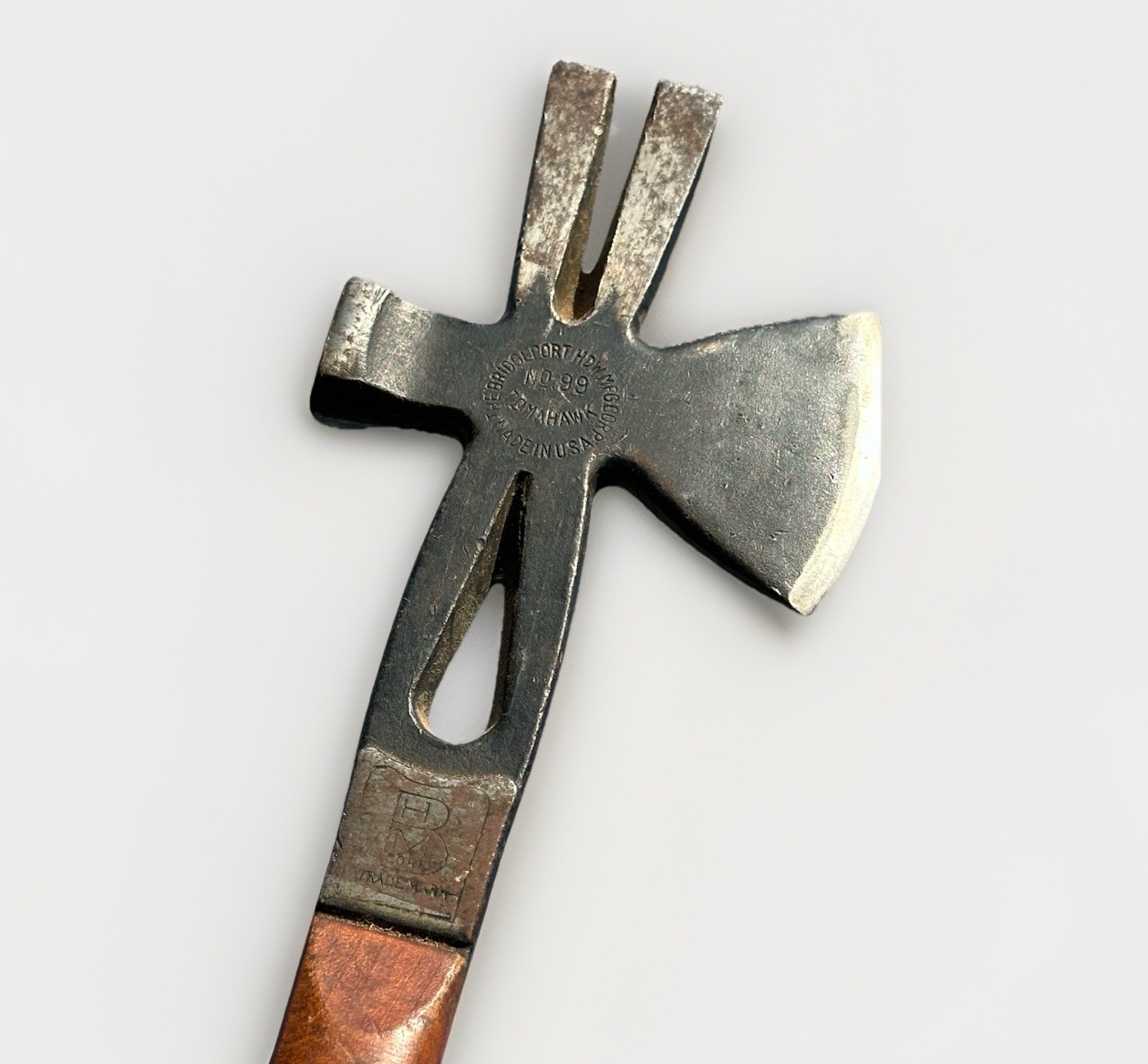 Vtg Bridgeport #99 Hardware Roofing Axe Hatchet Hammer Nail Puller Crate Opener