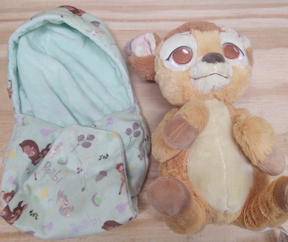 Disney Parks - Disney Babies Baby Bambi Plush with Pouch Swaddle Blanket 8”