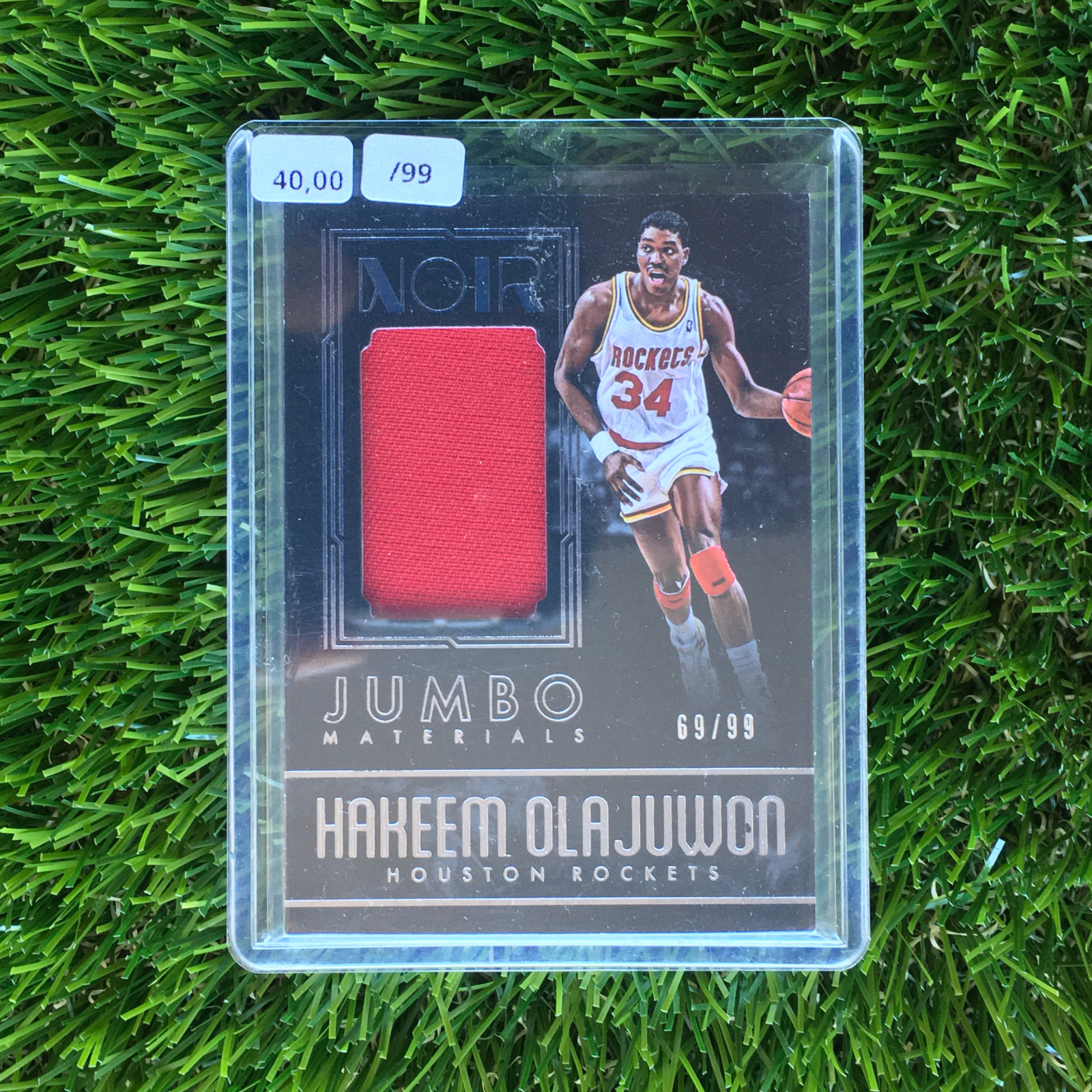 Hakeem Olajuwon 2016-17 Panini Black #57 Jersey Patch Jumbo - 69/99