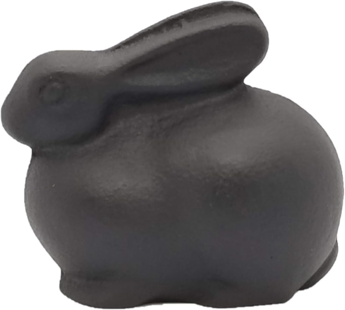 Iwachu Nambu Cast Iron Rabbit Paperweight Black Japanese Desk Ornament Japan