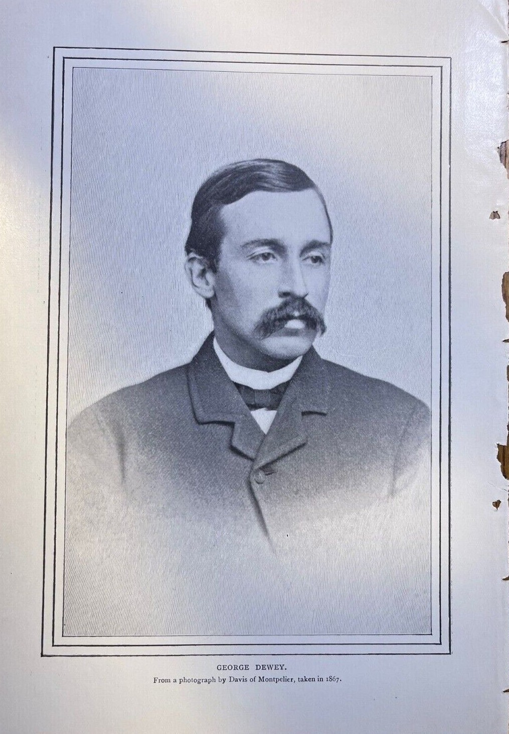 1898 Vintage Magazine Illustration Admiral George Dewey Spanish War