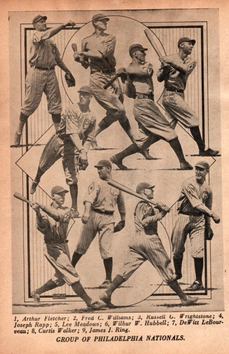 1922 Philadelphia Phillies Team Photo Cy WIlliams Art Fletcher Baseball Page 5x7