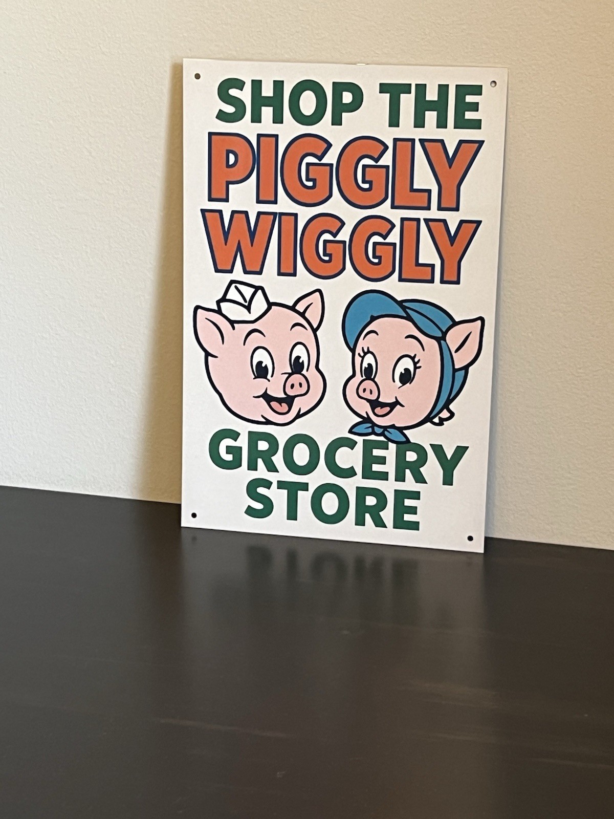 Hi Gloss Piggly Wiggly Grocery Store Vintage Style Metal Sign