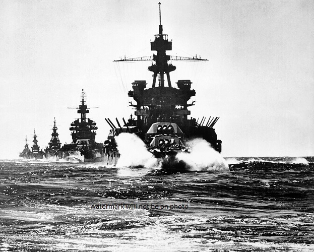 U.S. Navy Battleship USS Pennsylvania leads 8\