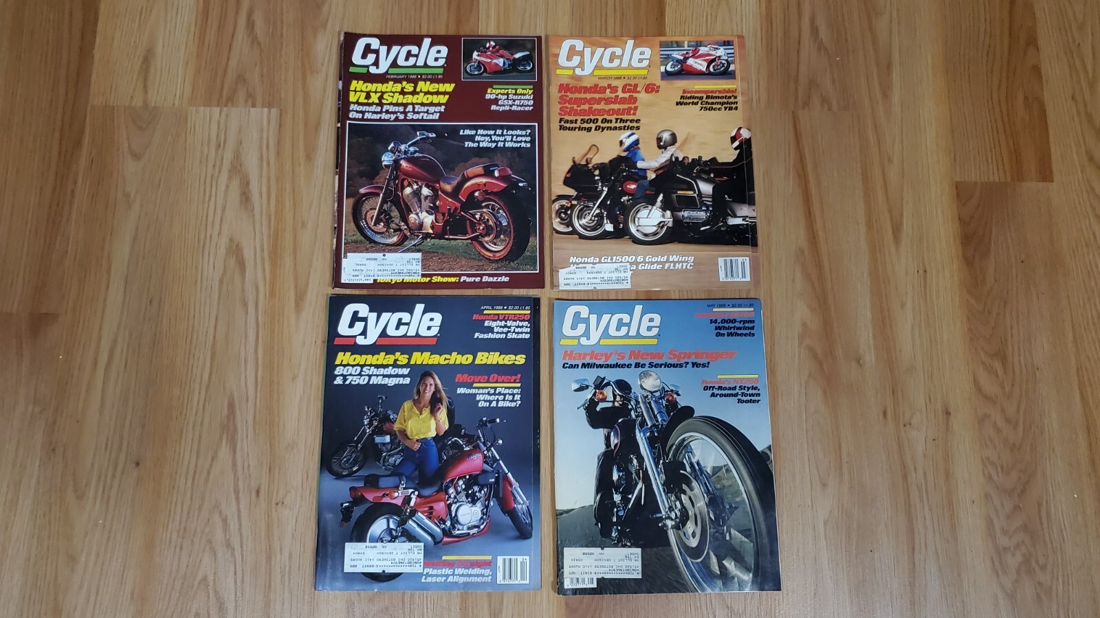 Cycle Magazine Lot Set Feb - May 1988 Motorcycle Dirt Bike Motor Sport VINTAGE